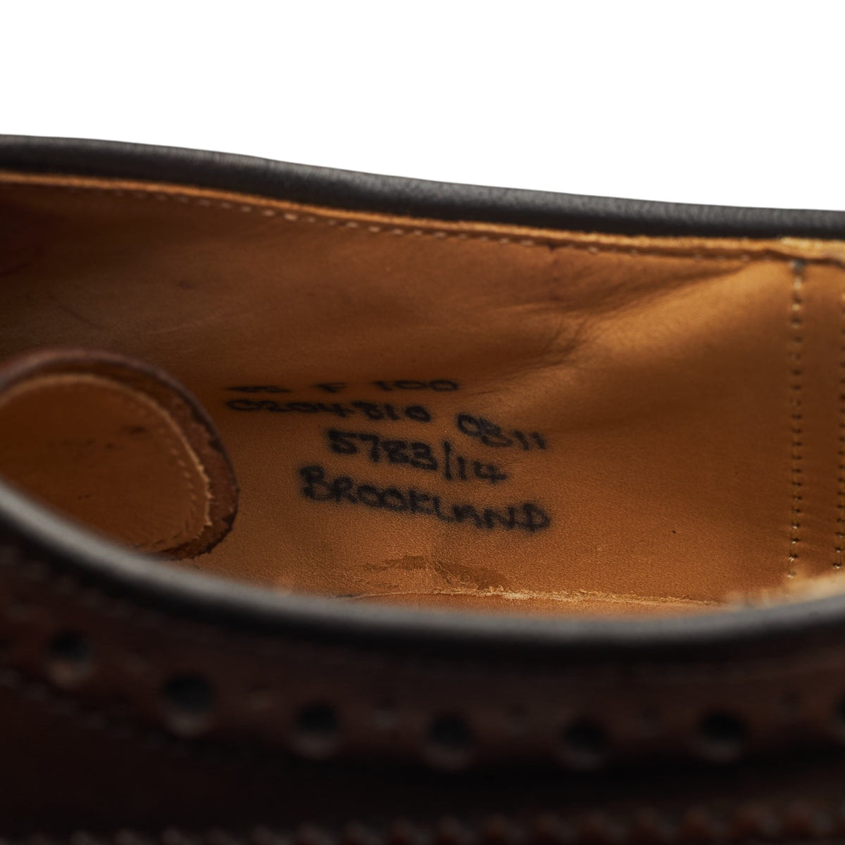 'Brookland' Dark Brown Leather Derby Brogues UK 8.5 F