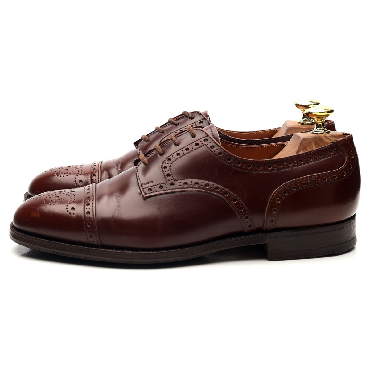 &#39;Cromwell&#39; Brown Leather Derby Brogues UK 7 F