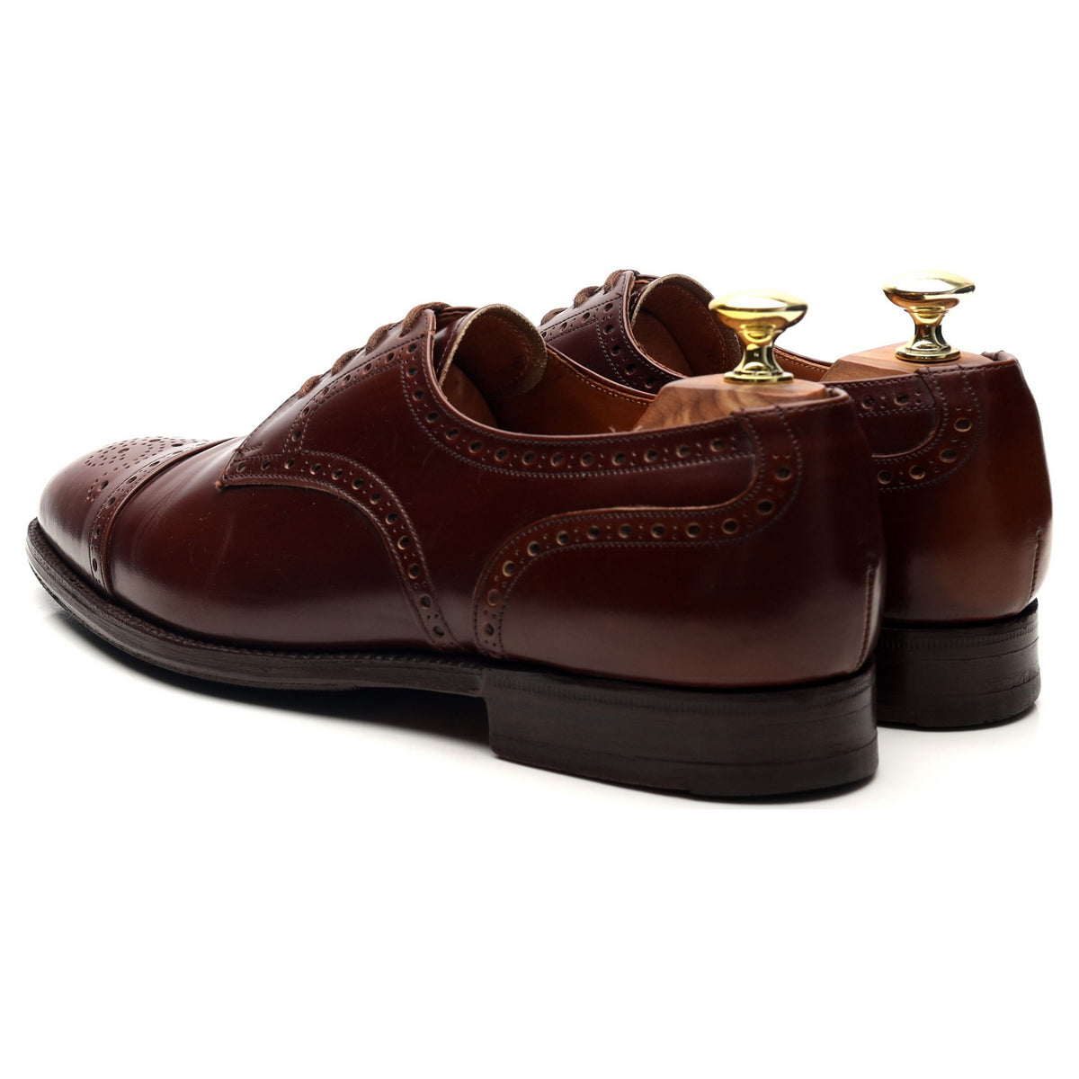 &#39;Cromwell&#39; Brown Leather Derby Brogues UK 7 F