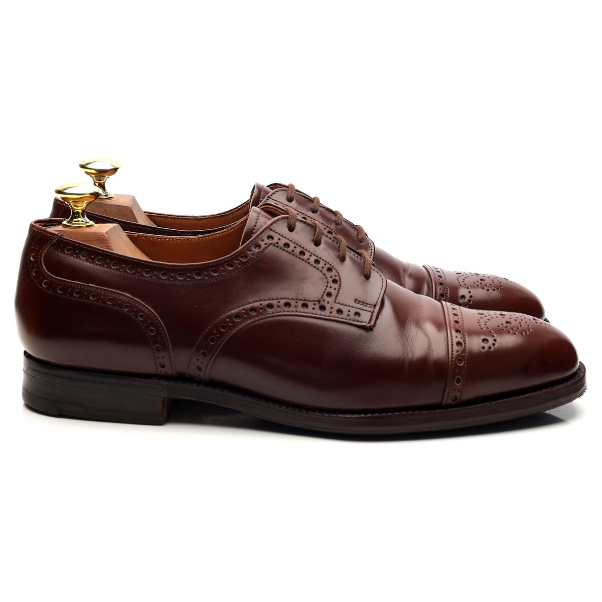 &#39;Cromwell&#39; Brown Leather Derby Brogues UK 7 F