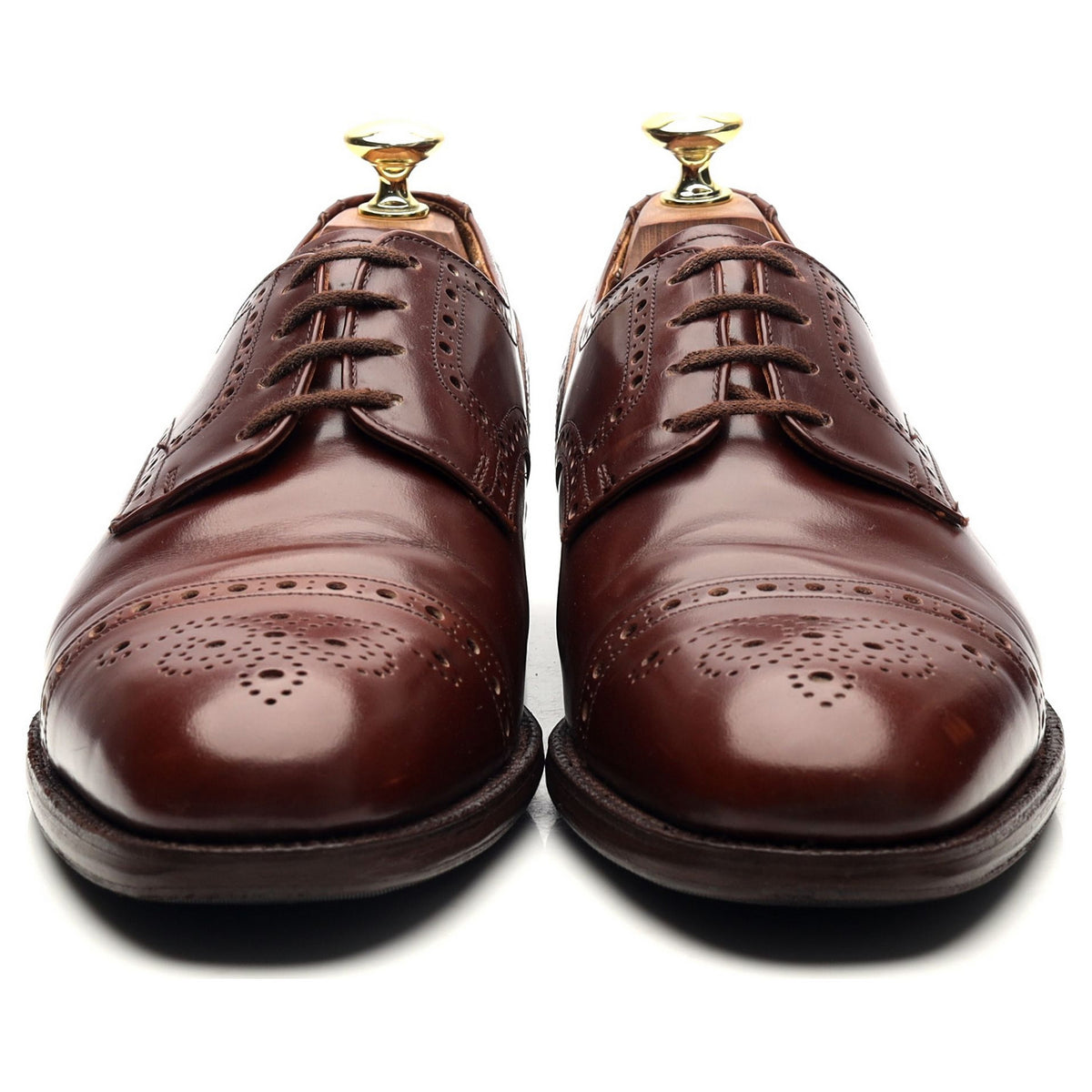 &#39;Cromwell&#39; Brown Leather Derby Brogues UK 7 F