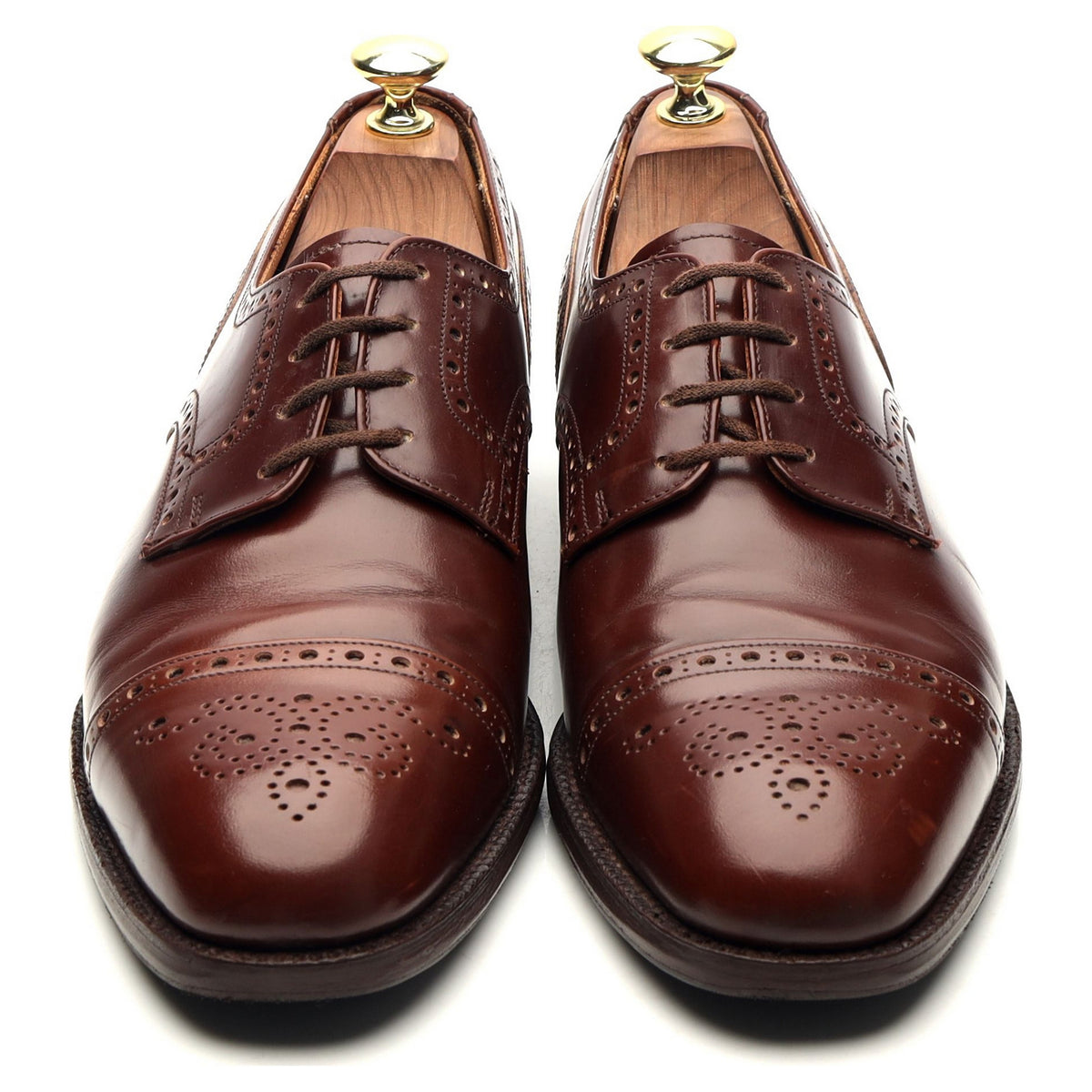 &#39;Cromwell&#39; Brown Leather Derby Brogues UK 7 F