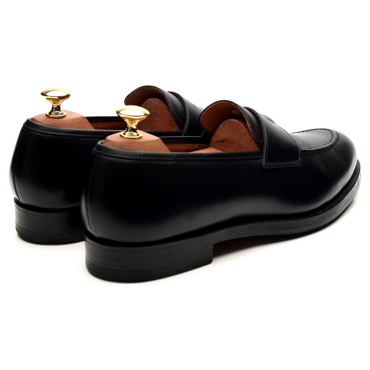 &#39;Henley&#39; Black Leather Loafers UK 9 E