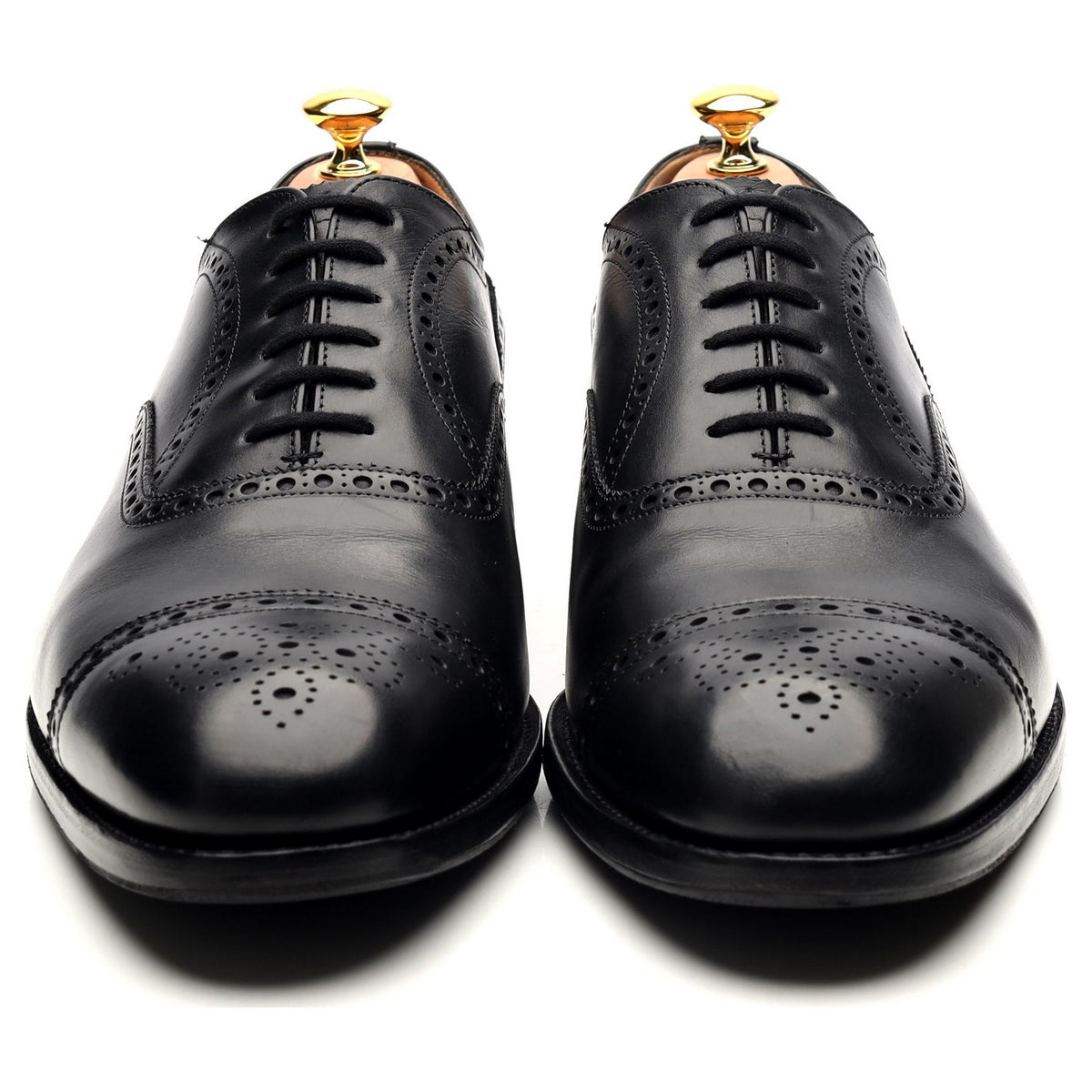 Diplomat' Black Leather Oxford Semi Brogues UK 12 F - Abbot's Shoes