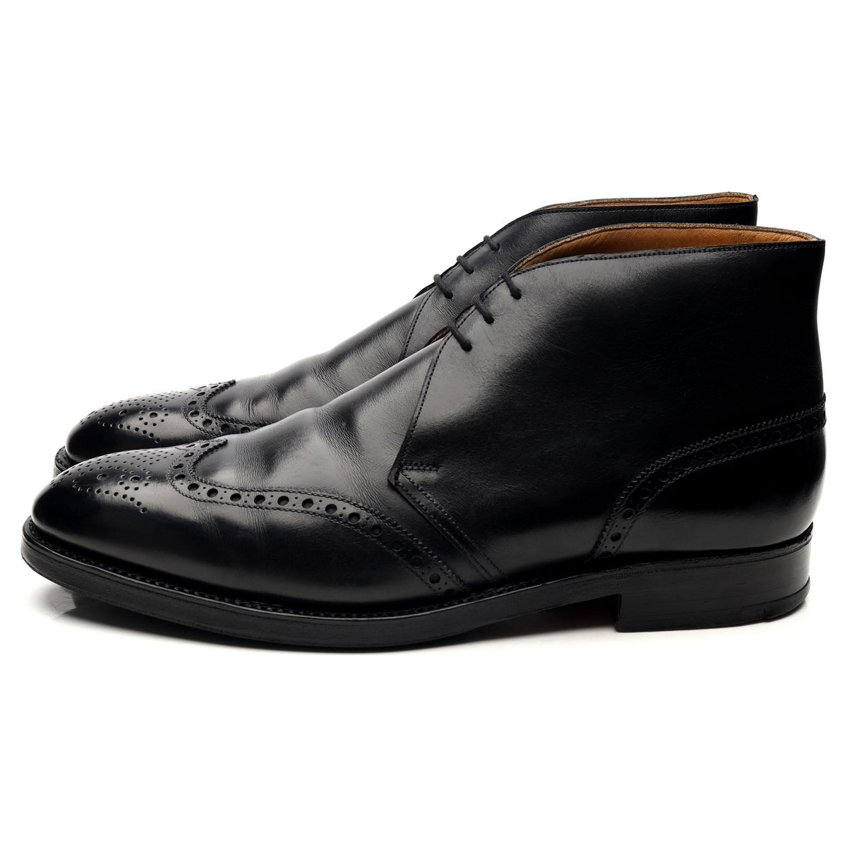 Black Leather Chukka Boots UK 10 E