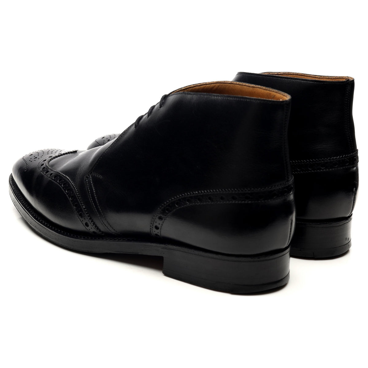 Black Leather Chukka Boots UK 10 E