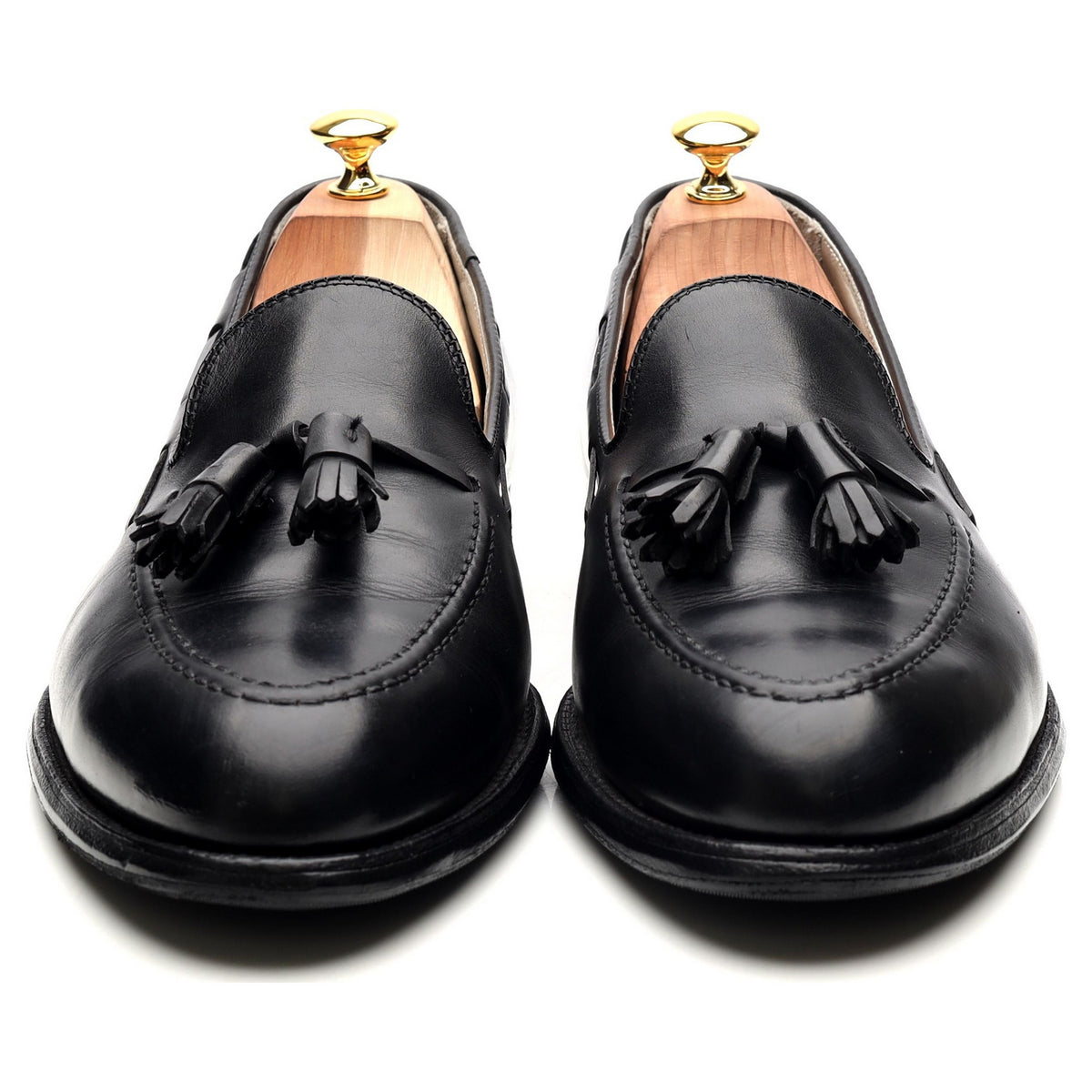 &#39;660&#39; Black Leather Tassel Loafers UK 11 US 11.5 D