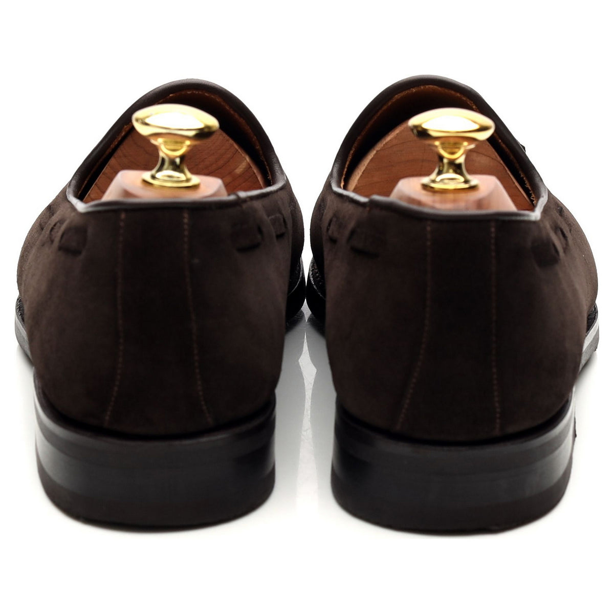 Dark Brown Suede Tassel Loafers UK 7.5