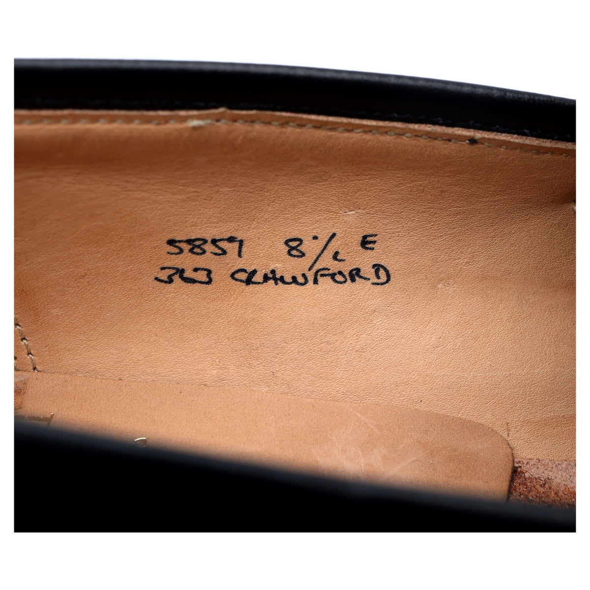 &#39;Crawford&#39; Black Leather Loafers UK 8.5 E