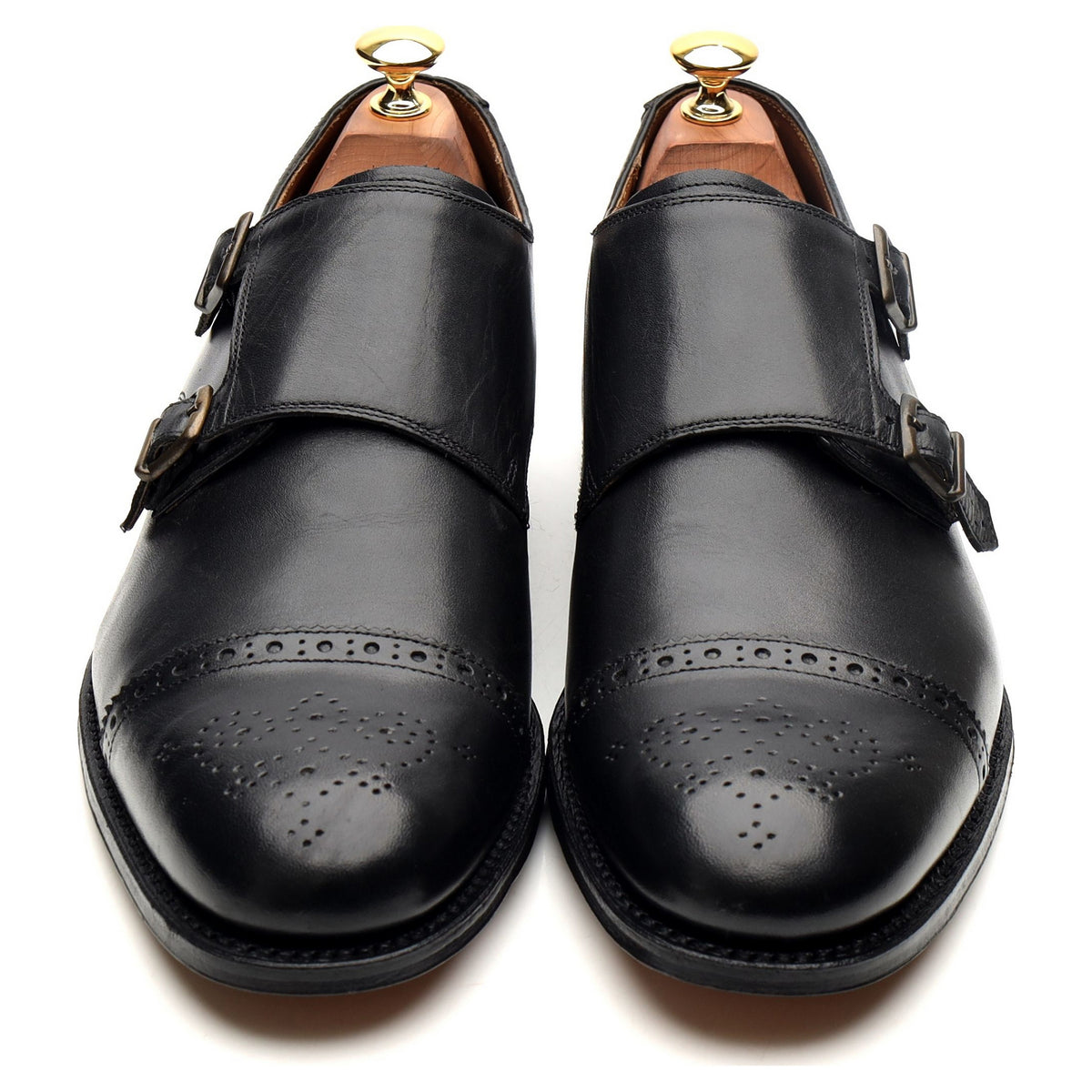 &#39;Ellery&#39; Black Leather Double Monk Strap UK 9 F