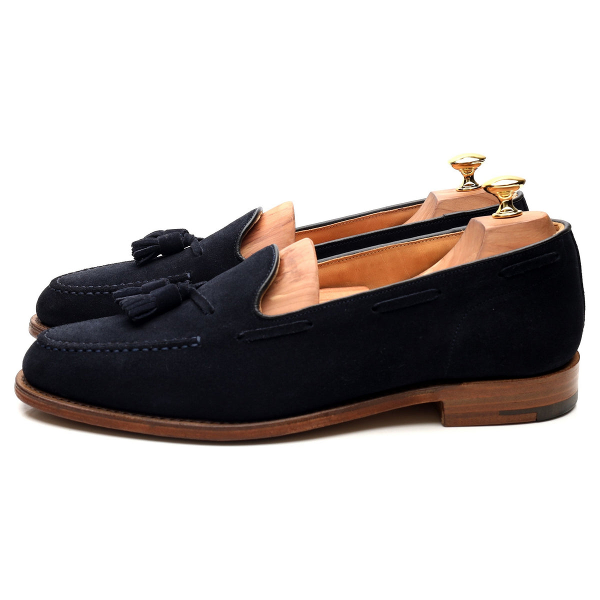 &#39;Fosbury&#39; Navy Blue Suede Tassel Loafers UK 10 F