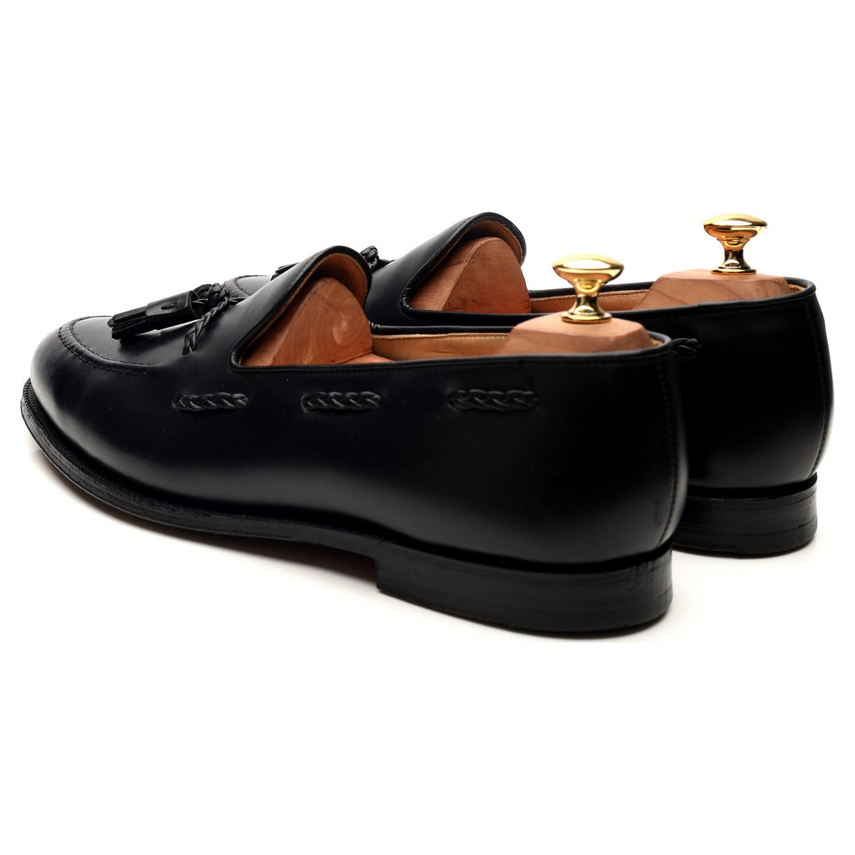 &#39;Langham&#39; Black Leather Tassel Loafers UK 10.5 EX