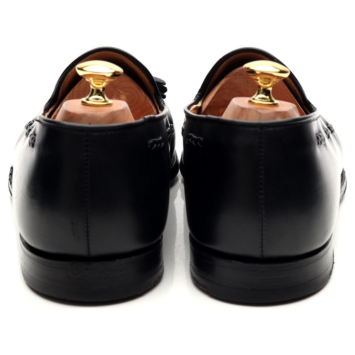 &#39;Langham&#39; Black Leather Tassel Loafers UK 10.5 EX