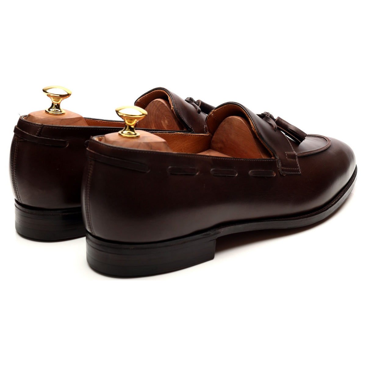 &#39;Jihel&#39; Dark Brown Leather Tassel Loafers UK 10.5 E