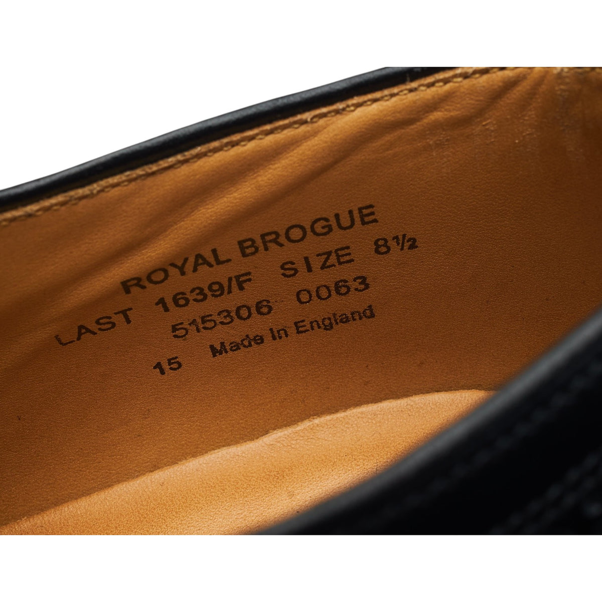 'Royal Brogue' Black Leather Derby Brogues UK 8.5 F