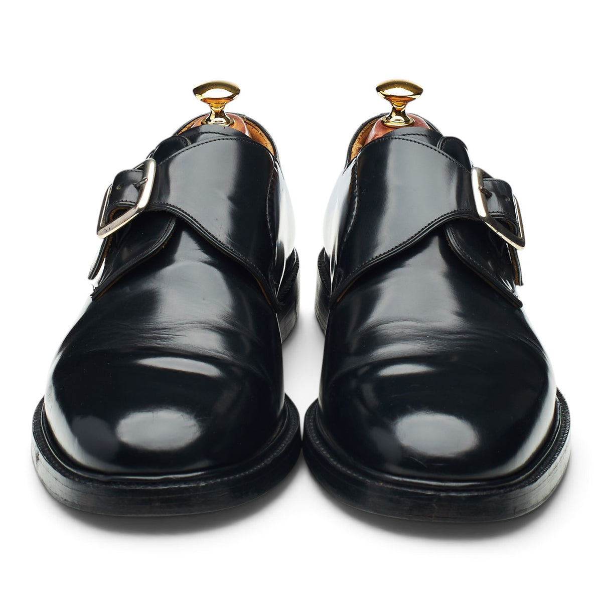 'Meadwell' Black Leather Monk Strap UK 9 F