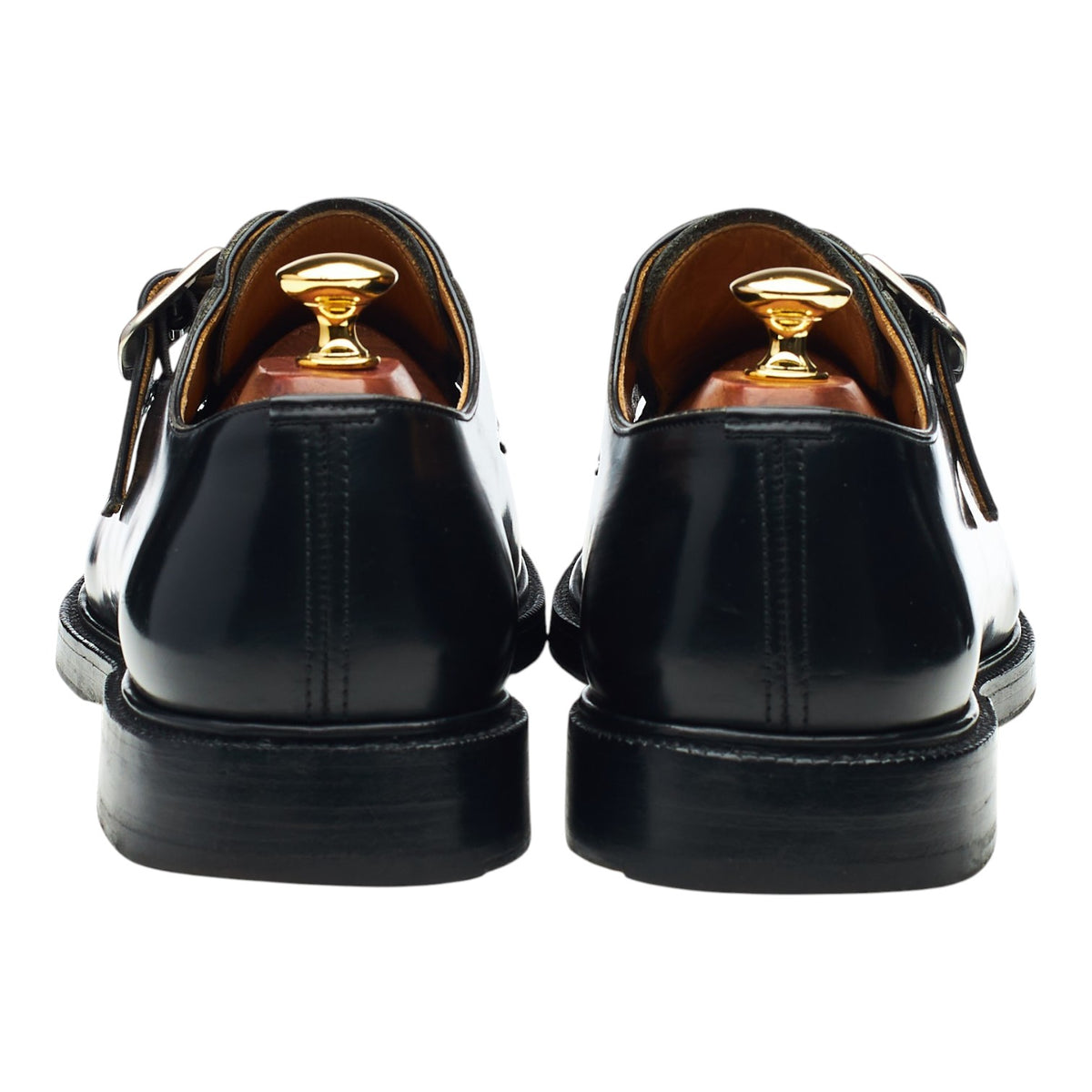 'Meadwell' Black Leather Monk Strap UK 9 F