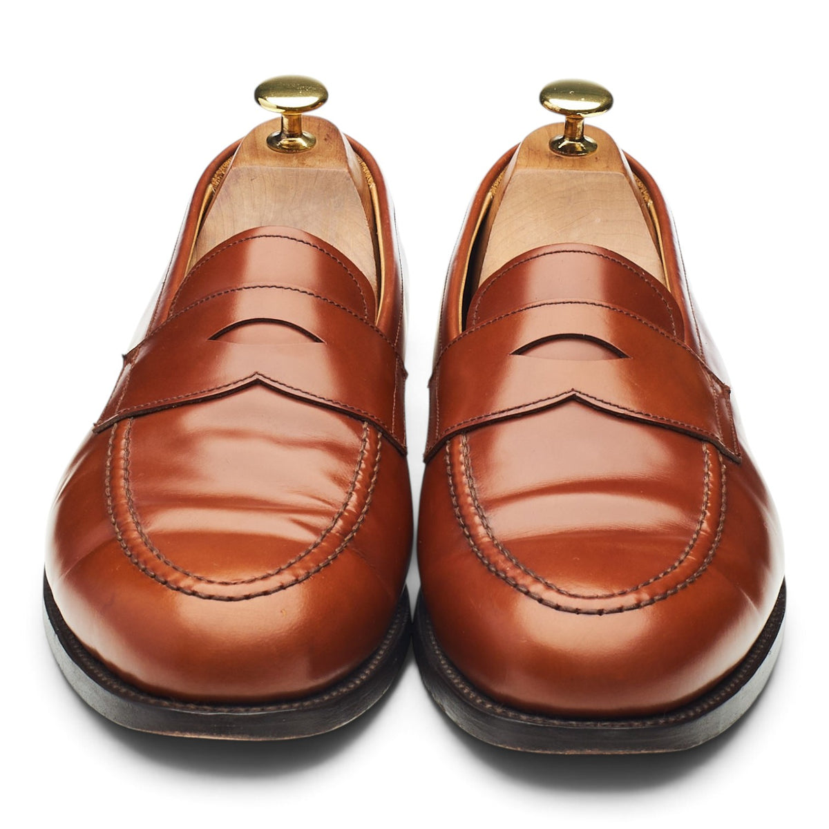 Tan Brown Leather Loafers UK 8