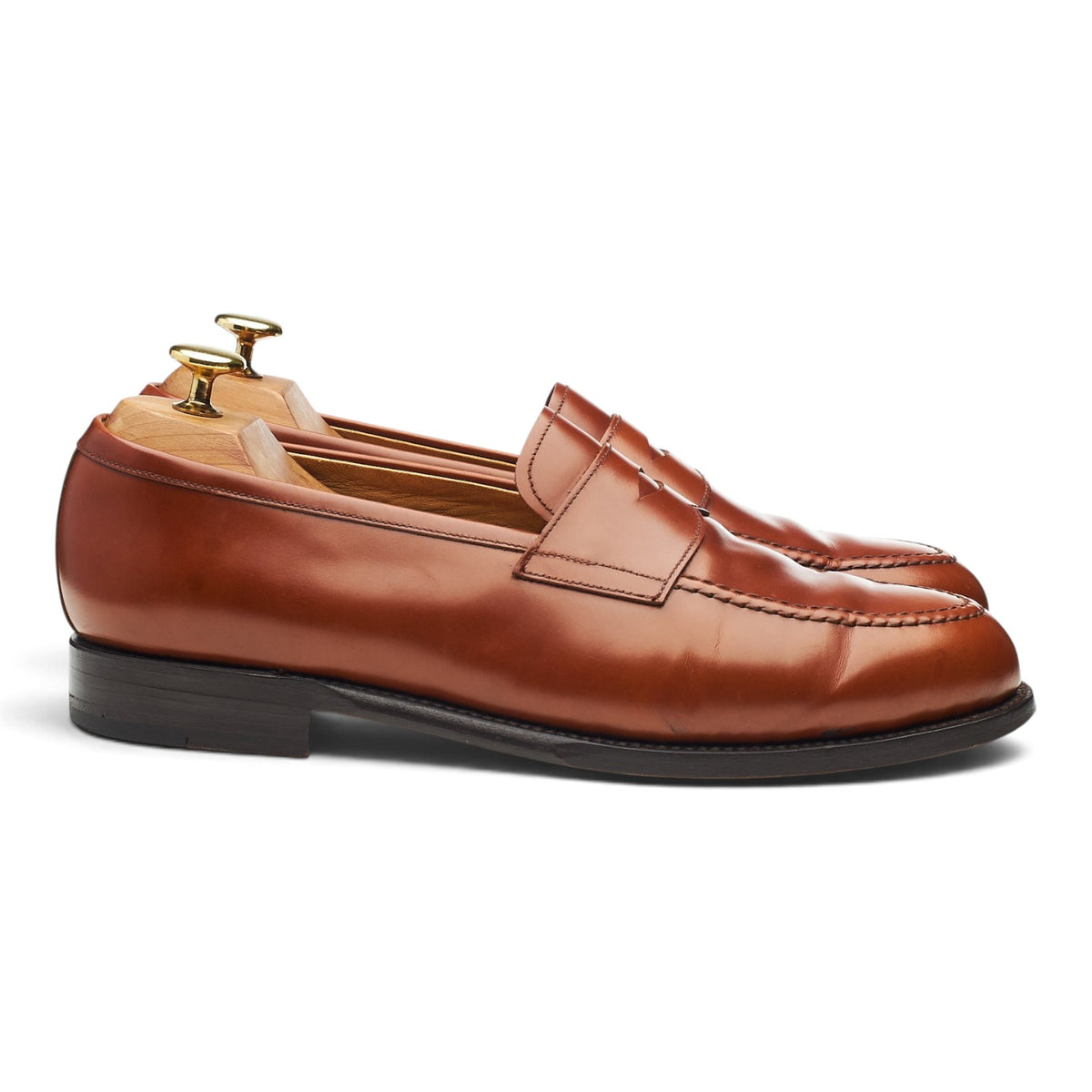 Tan Brown Leather Loafers UK 8