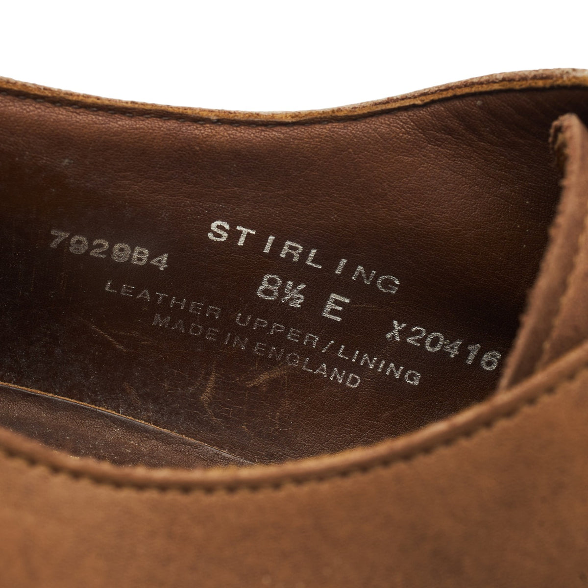 'Stirling' Light Brown Nubuck Derby UK 8.5 E