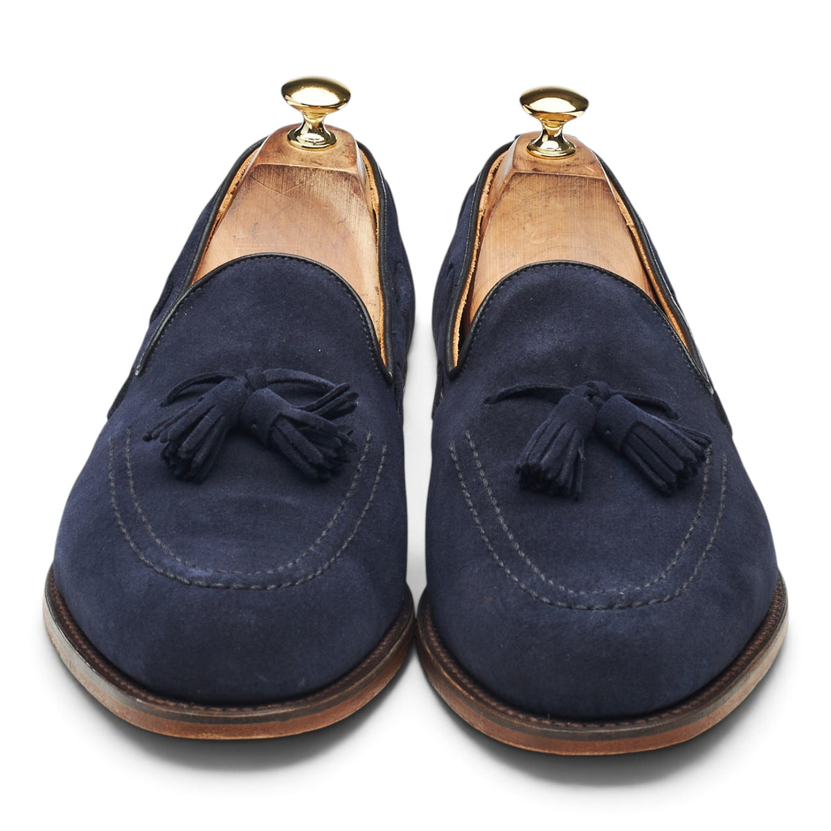 Shipton & Heneage 'Finchley' Navy Blue Suede Tassel Loafers UK 10.5 F