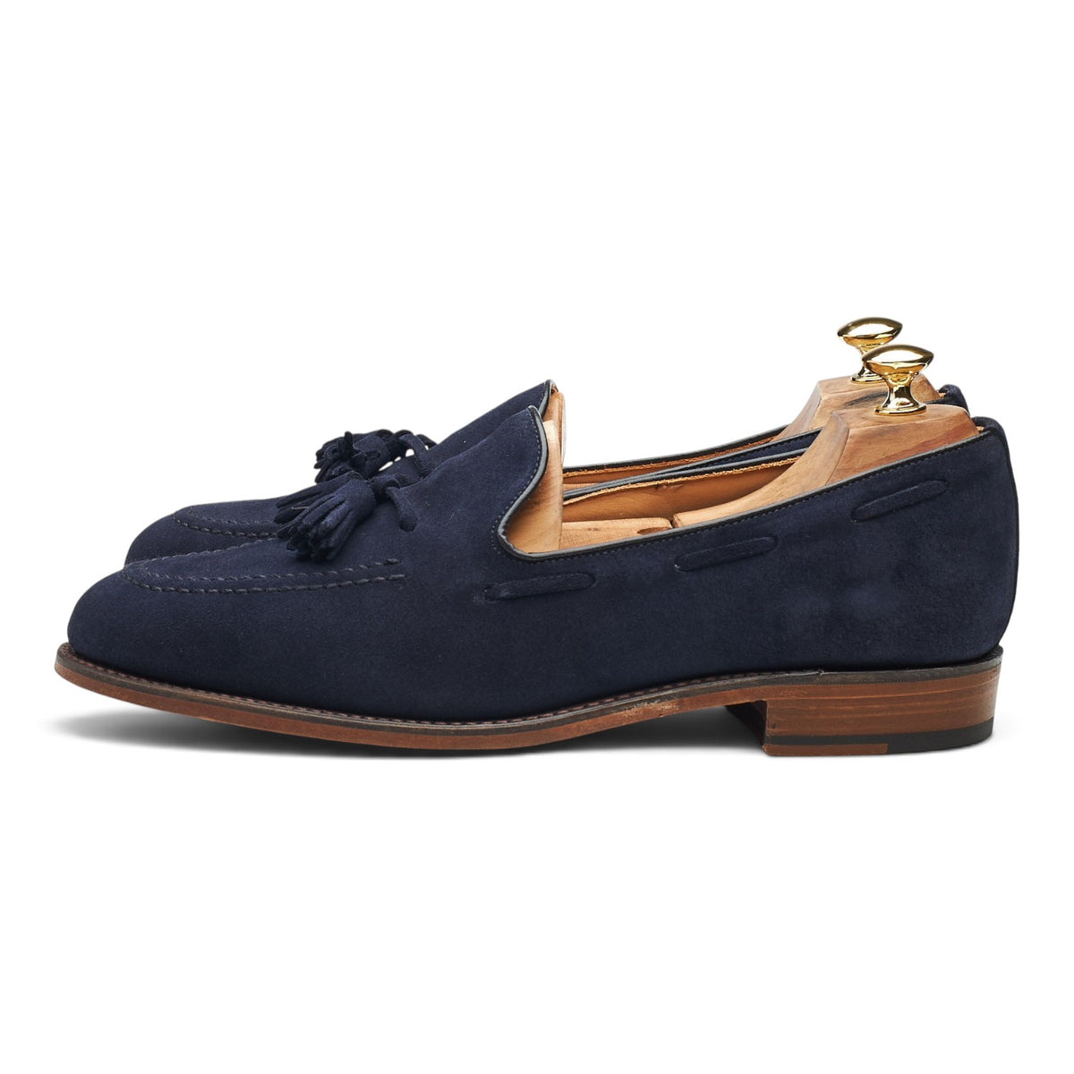 Shipton & Heneage 'Finchley' Navy Blue Suede Tassel Loafers UK 10.5 F
