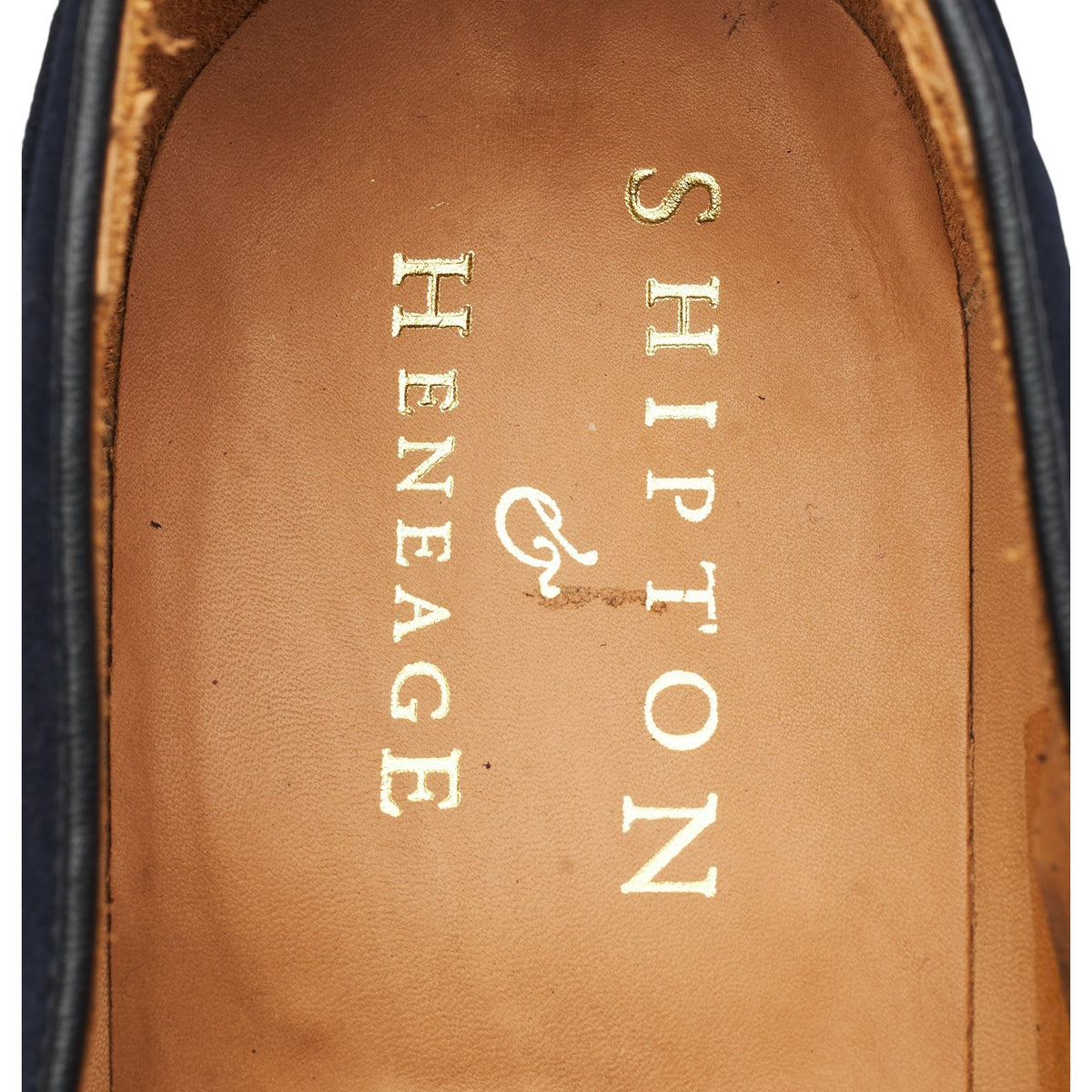 Shipton & Heneage 'Finchley' Navy Blue Suede Tassel Loafers UK 10.5 F