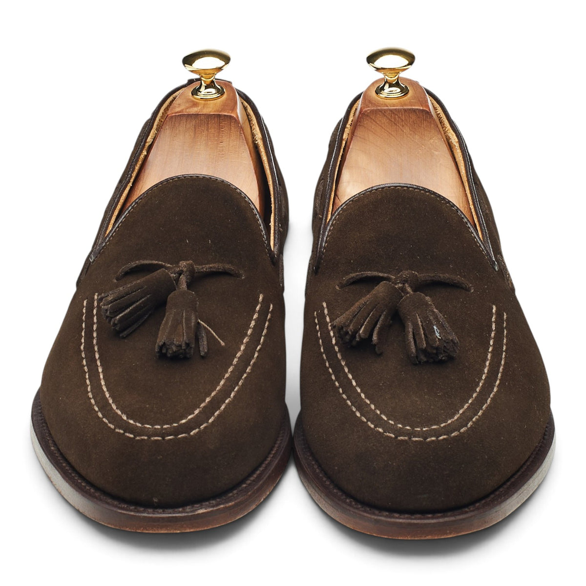 Shipton & Heneage 'Finchley' Dark Brown Suede Tassel Loafers UK 10.5 F