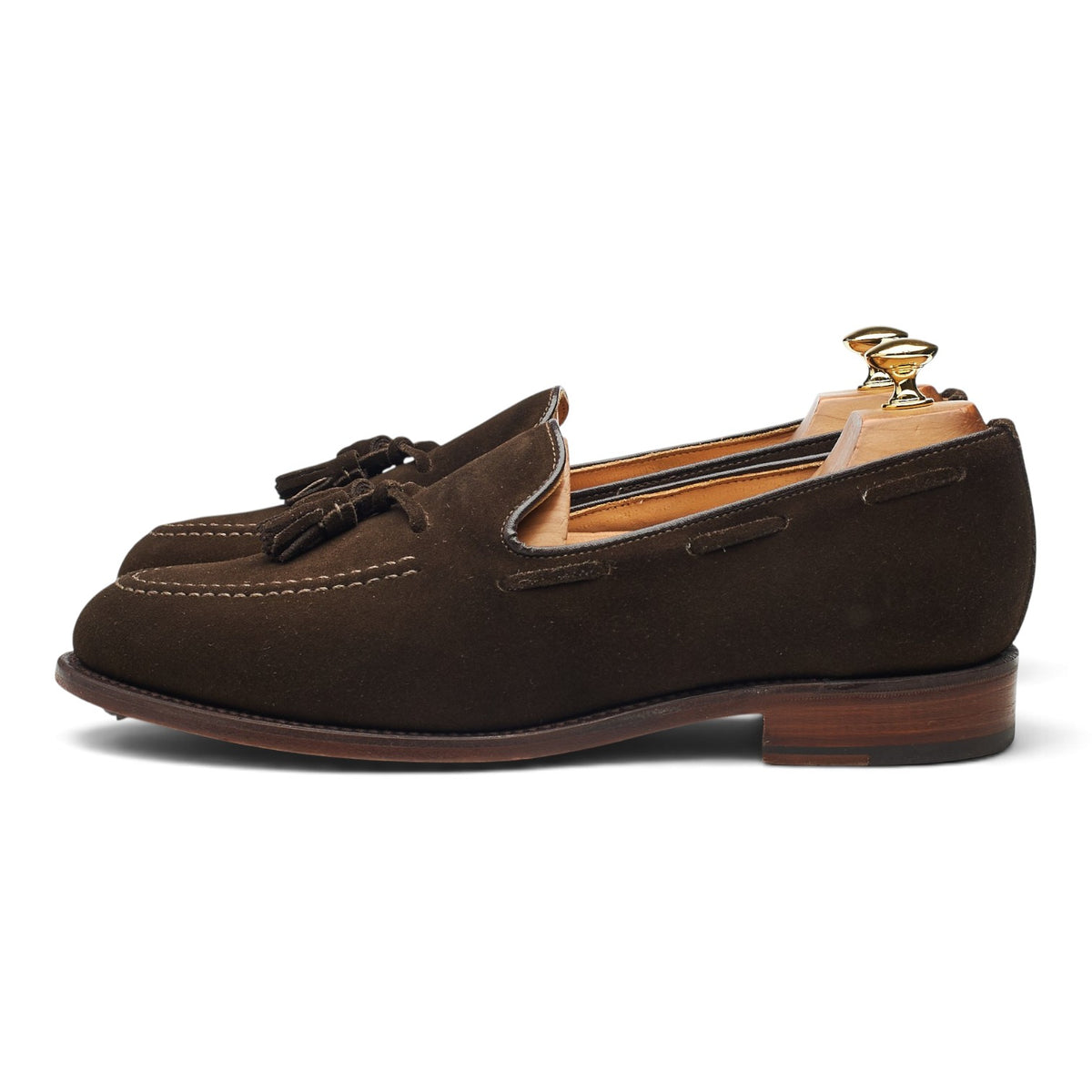 Shipton & Heneage 'Finchley' Dark Brown Suede Tassel Loafers UK 10.5 F