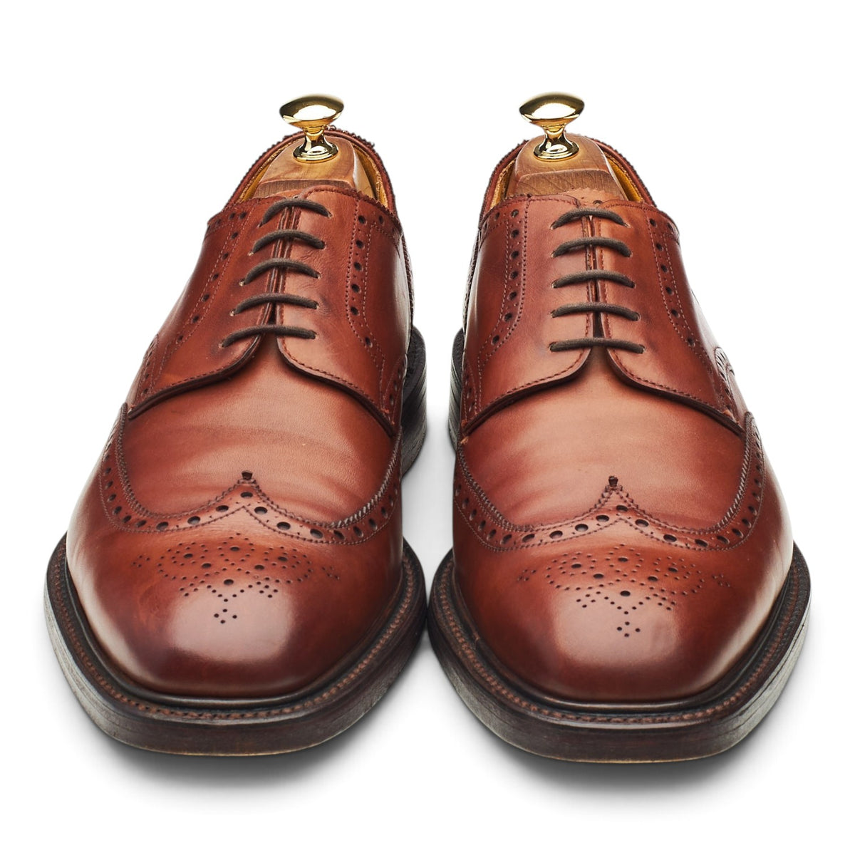 Shipton & Heneage Tan Brown Leather Derby Brogues UK 10.5 G