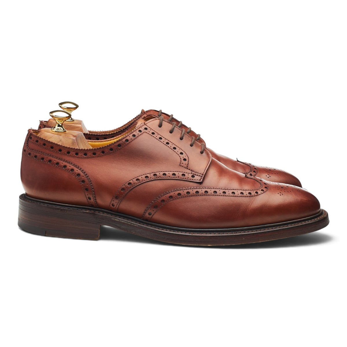 Shipton & Heneage Tan Brown Leather Derby Brogues UK 10.5 G