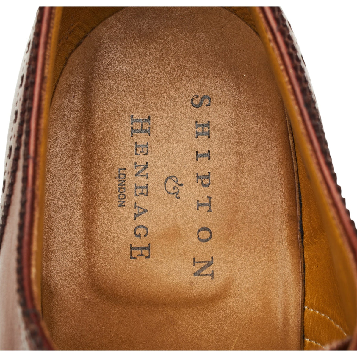 Shipton & Heneage Tan Brown Leather Derby Brogues UK 10.5 G