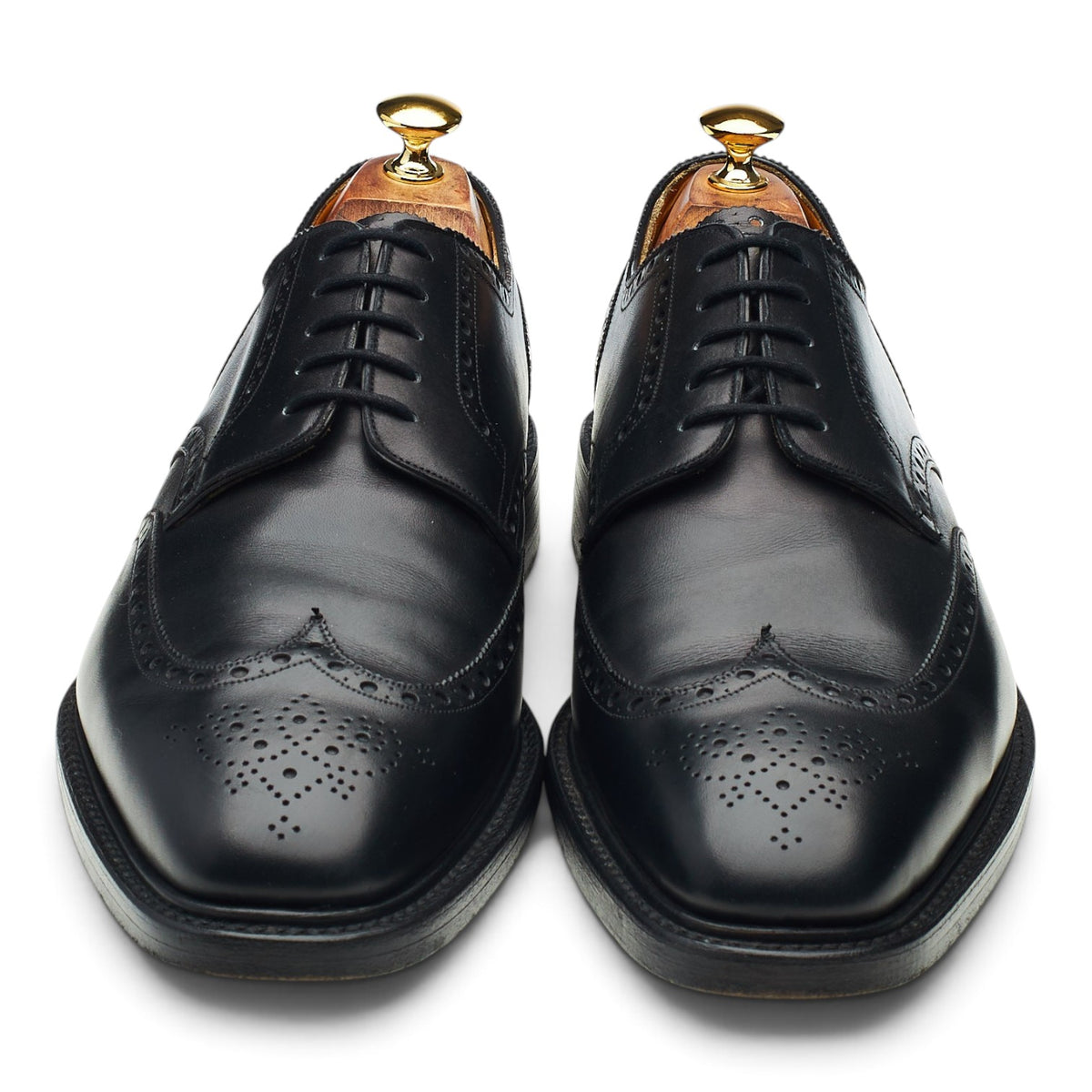 Black Leather Derby Brogues UK 10.5 G
