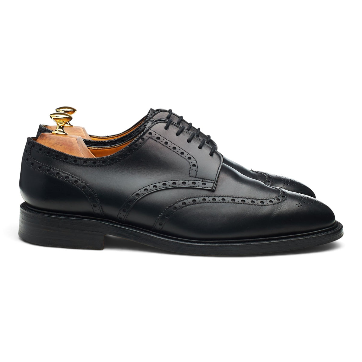 Black Leather Derby Brogues UK 10.5 G