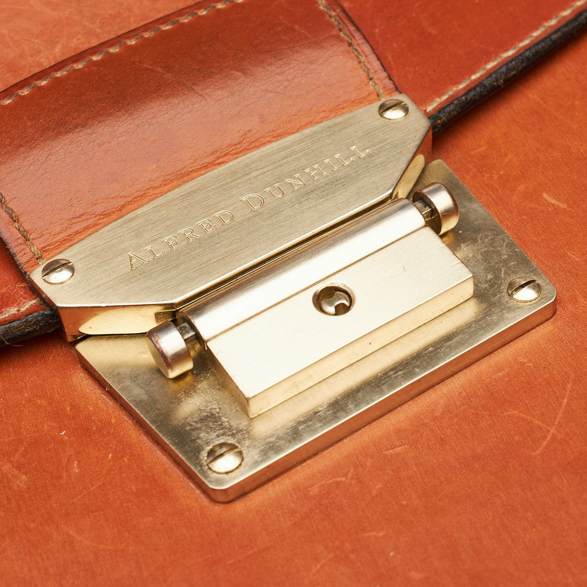 'Alfred' Tan Brown Leather Briefcase