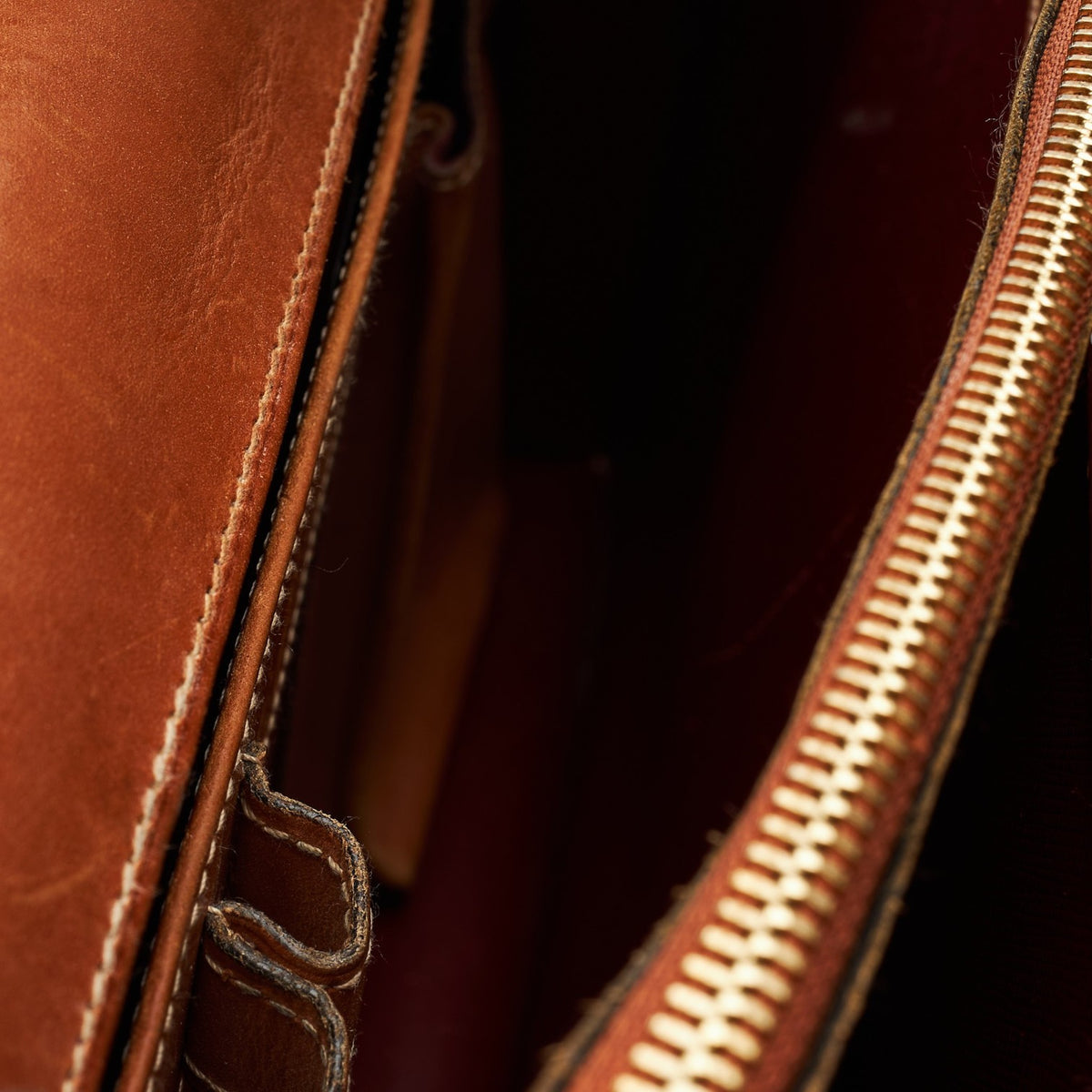 'Alfred' Tan Brown Leather Briefcase