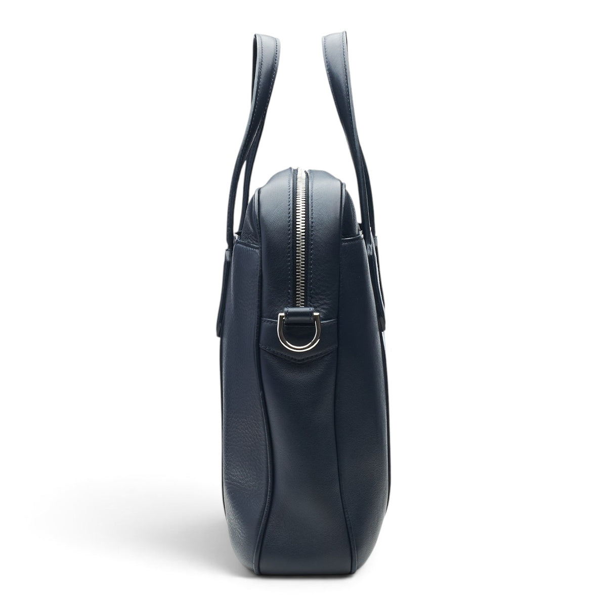 'Hampstead' Navy Blue Grain Leather Briefcase