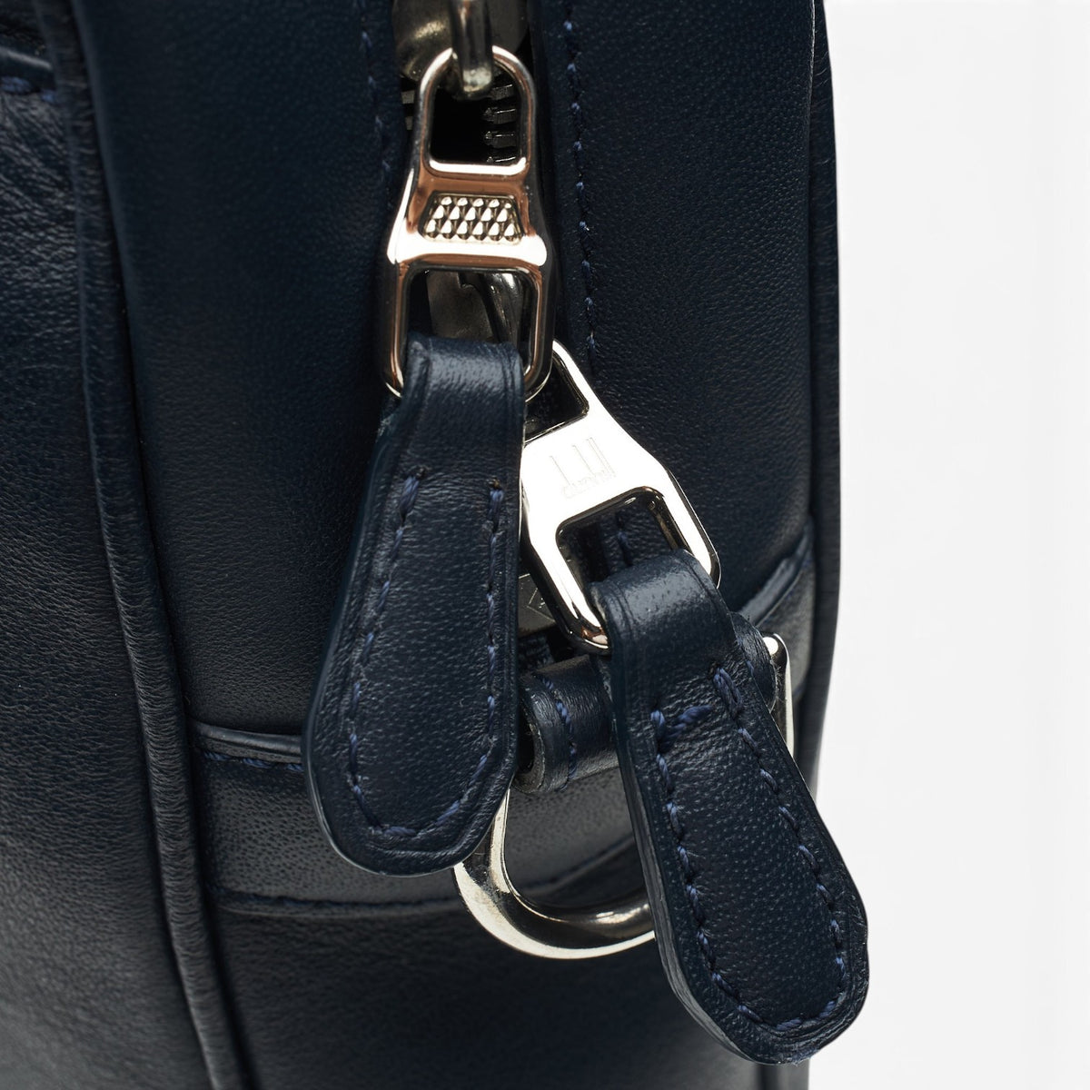 'Hampstead' Navy Blue Grain Leather Briefcase