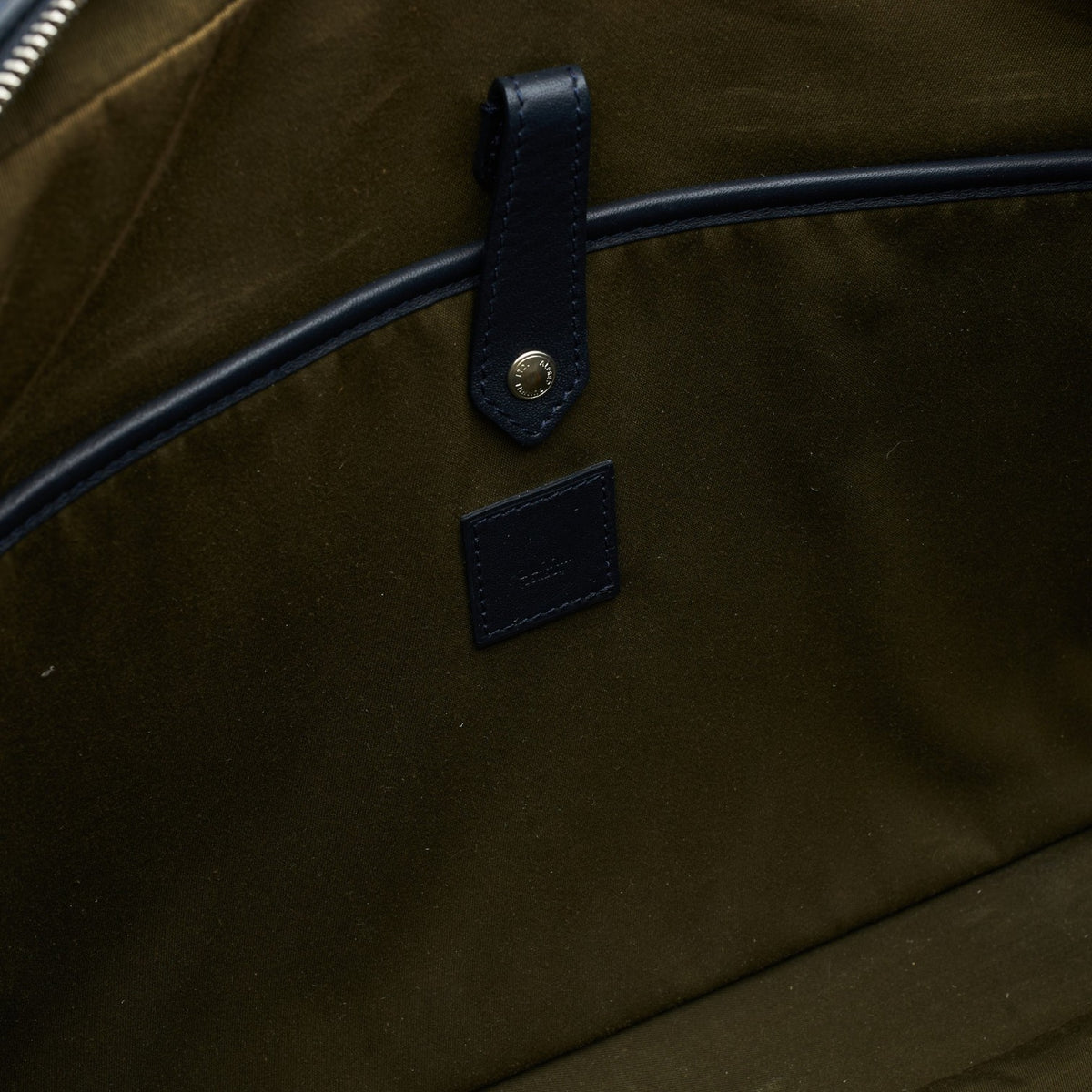 'Hampstead' Navy Blue Grain Leather Briefcase