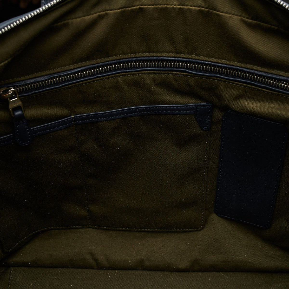 'Hampstead' Navy Blue Grain Leather Briefcase