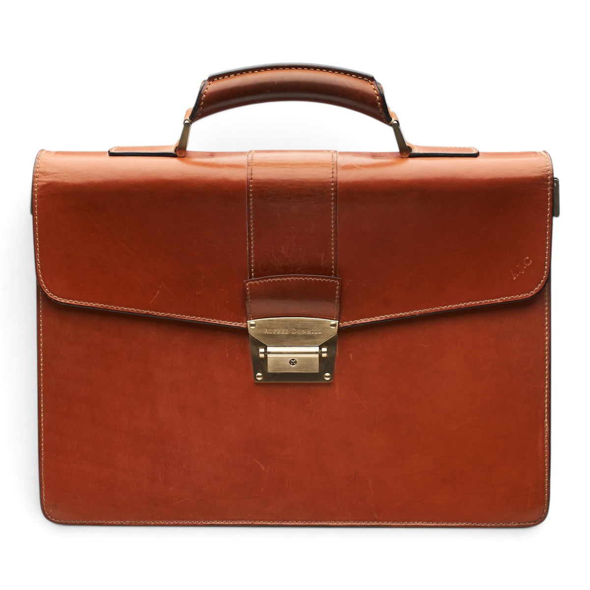 'Alfred' Tan Brown Leather Briefcase
