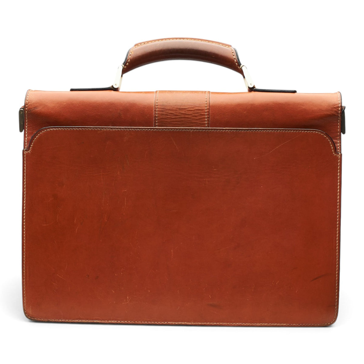 'Alfred' Tan Brown Leather Briefcase