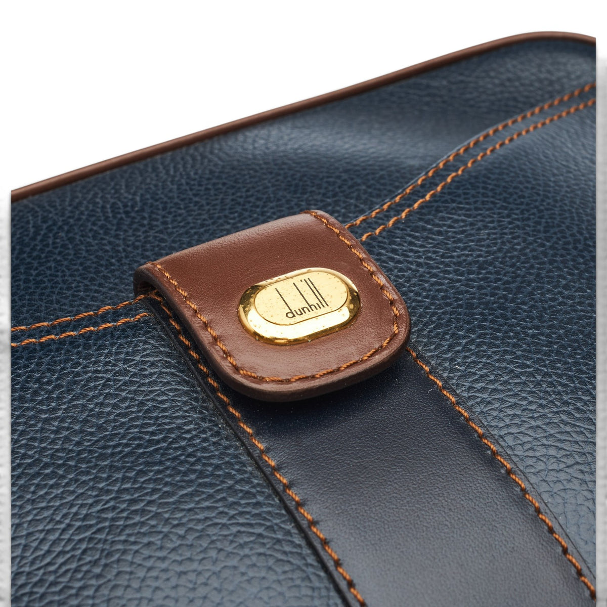 Navy Blue Grain Leather Wash Bag