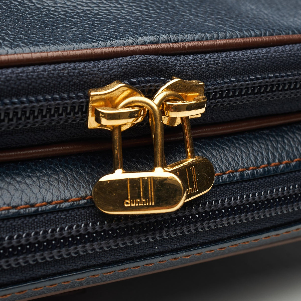 Navy Blue Grain Leather Wash Bag