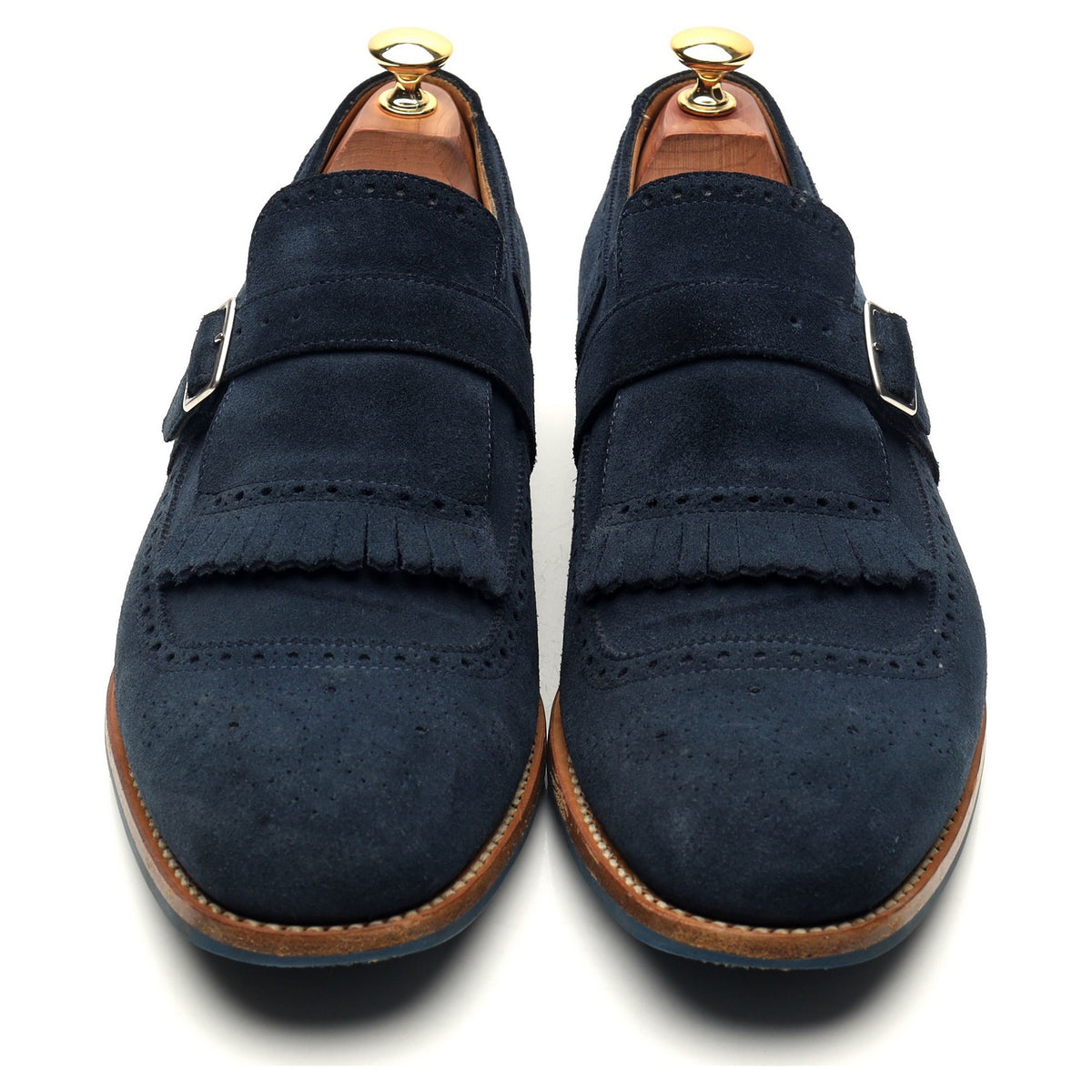 &#39;Shanghai&#39; Blue Suede Monk Strap UK 9 F