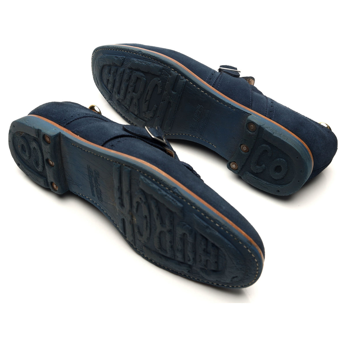 &#39;Shanghai&#39; Blue Suede Monk Strap UK 9 F