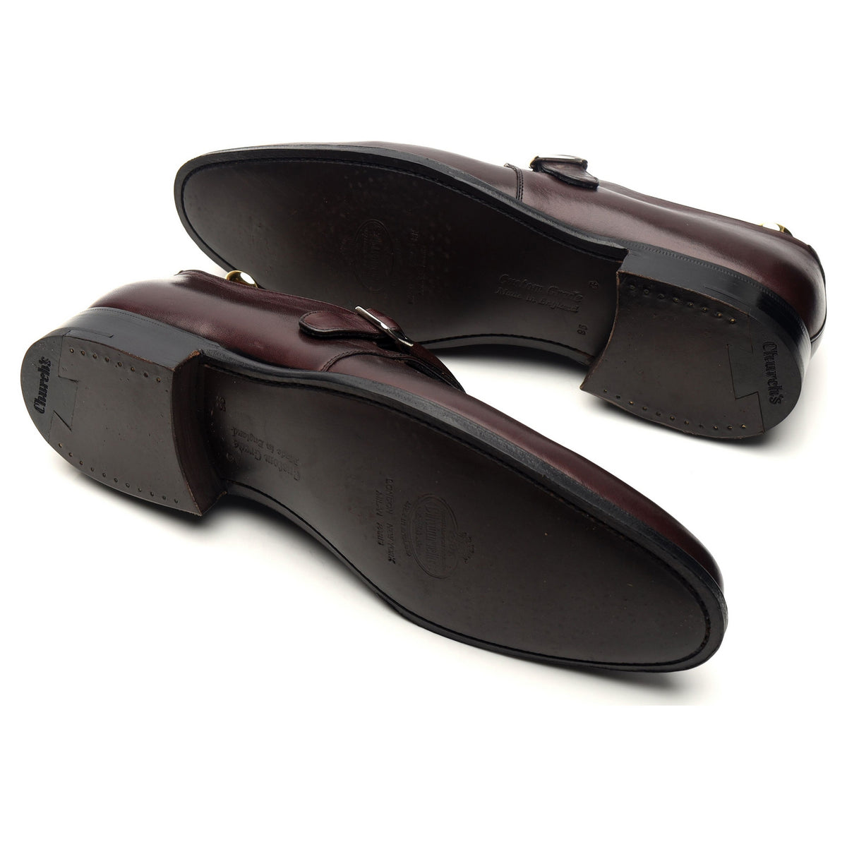 &#39;Bampton&#39; Burgundy Leather Monk Strap UK 9.5 G