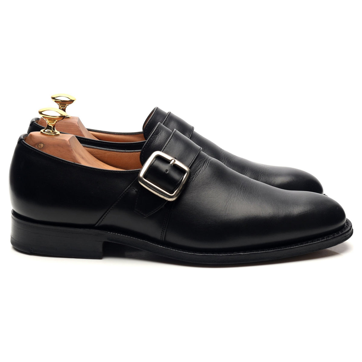 &#39;Westbury&#39; Black Leather Monk Strap UK 6 F