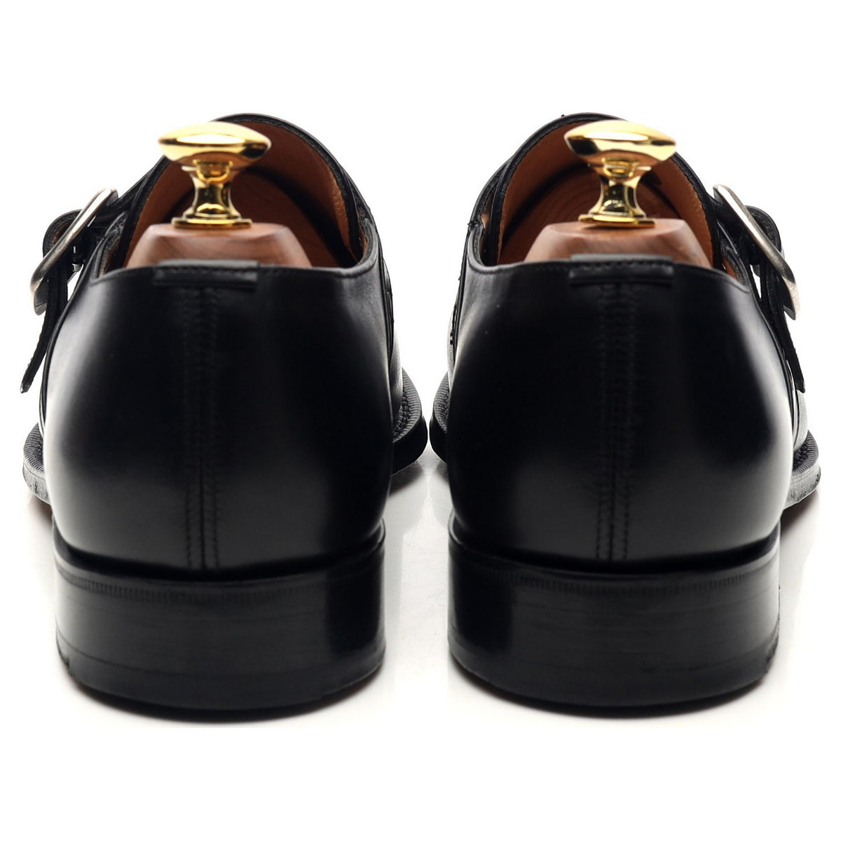 &#39;Westbury&#39; Black Leather Monk Strap UK 6 F