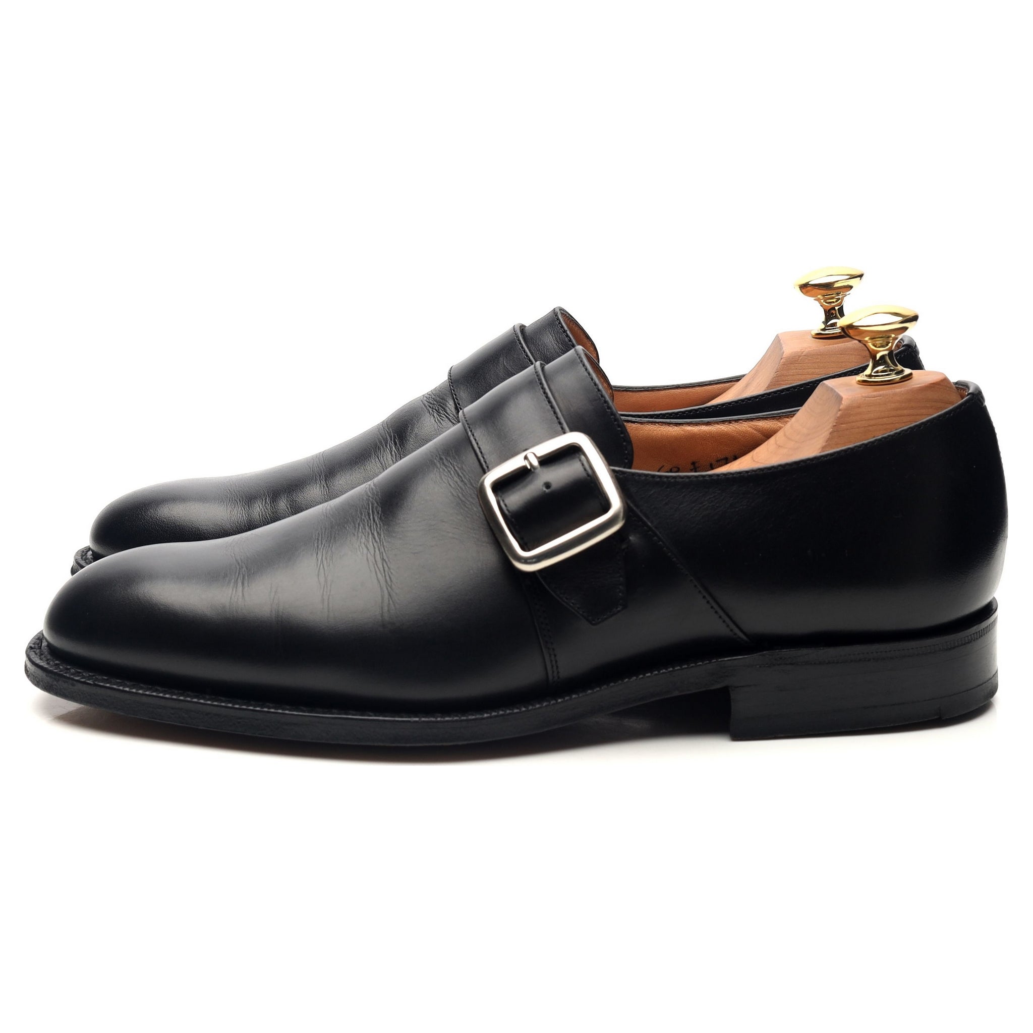 Westbury' Black Leather Monk Strap UK 6 F - Abbot's Shoes